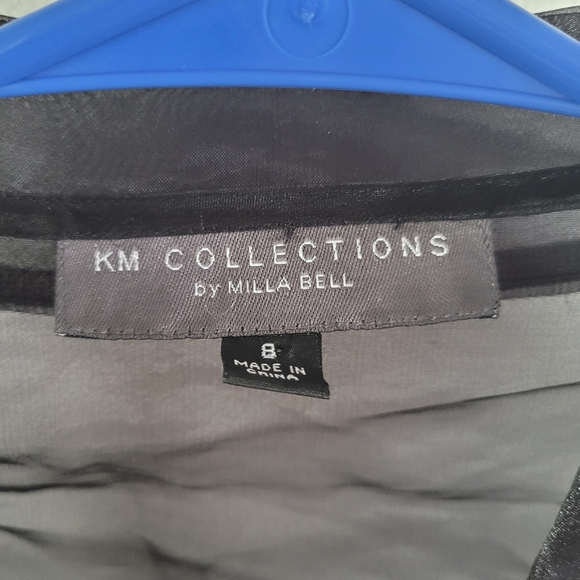 KM Collections by Milla Bell sheer black evening lace jacket Size small - Picture 3 of 4